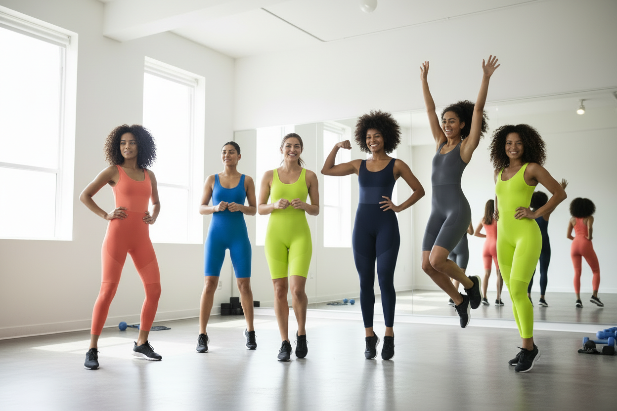 Women in bright coloured bodysuit shapewear